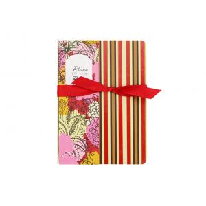 China Stripe Custom Printed Notebooks , Personalised Writing Journal Bookmark Bow Found supplier