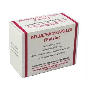 Indomethacin Capsule 25mg, 10x10's/box, GMP Medicine with BP/USP/CP Standrad