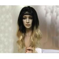 China Healthy 1B Blonde Real Human Hair Ombre Wigs Dark Root To Natural Black on sale