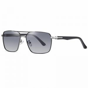 Neutral Metal Frame Sunglasses UV Blocking Square Polarized Glasses