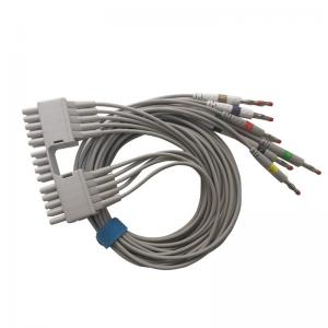 China Grey 10 Lead ECG EKG Cable ECG Leadwire In Banana 4.0 Terminal supplier