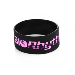 Breast cancer wristbands debossed and painted black color 25mm width