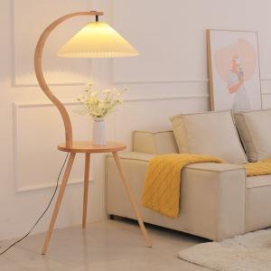 Solid Wood Tray Floor Lamp For Living Room Tea Table Furniture Bedroom Bedside Lamp