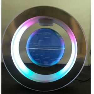 China Novelty Round LED World Map Floating Globe Magnetic Levitation Light Antigravity  4inch lamp supplier