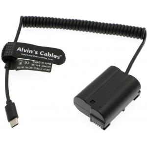 Alvin'S Cables USB C Type C PD To EN-EL15|EP-5B Dummy Battery Coiled Power Cable For Nikon Z5 Z6 Z7 Z6II Z7II D500 D600