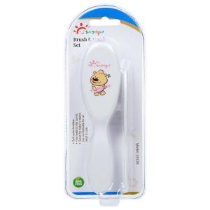China White ABS Nylon Adult Baby Infant Comb And Brush Set wholesale