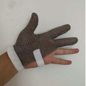 China Three Fingers Stainless Steel Ironing Gloves Mesh Cutting Cut Resistant Chain Saw Gloves supplier
