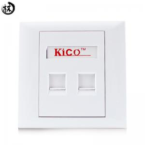 China Kico cat6 cat7  RJ45 doule port pvc faceplate  Type 86*86 Networking Faceplate supplier