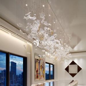Premium Hand Blown Art Glass Chandelier Unique Dining Room Lights