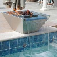 China Decorative Stainless Steel Gas Fire Bowl Water Fountain For Swimming Pool on sale