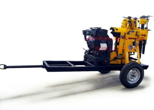 180m Small Trailer Mounted Portable Borehole Drilling Rig For Surface Water Well