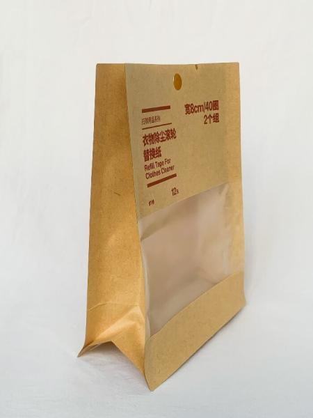 Custom Flat Bottom Pouch With Gravure Printing Eco Friendly Kraft Paper