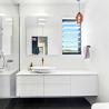 Indoor Home One Meter Wall Hung Bathroom Vanity Units Simple Matte White Melamine Bathroom Vanity Units