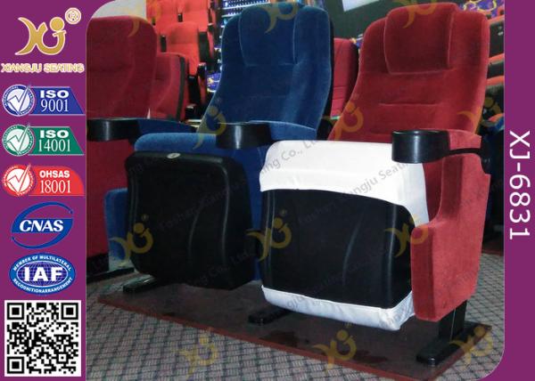 Fixed Seat Back Foldable Armrest Fire Retardance Fabric With PP Cup Holder