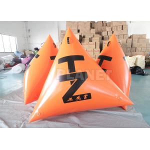 China Water Game Triathlon Race Custom Logo Orange Triangle Shape Inflatable Marker Buoy For Racing Marks supplier