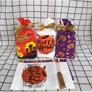 Offset Printing Plastic Drawstring Bags With Ribbon For Cookies Nougat Candy