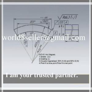 China O segmento de NdFeB/ímã com N35, N38 categoria NiCuNi do arco, cola Epoxy revestiu para os servos motores supplier