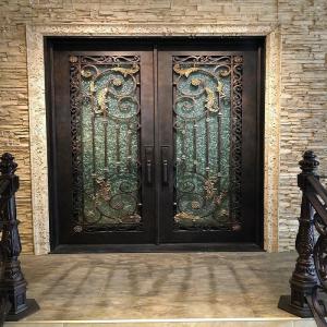 China Luxury Main Wrought Iron Security Door , Exterior Metal Entrance Door supplier