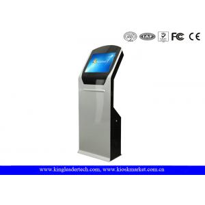 China Indoor SAW Touch Screen Freestanding Kiosk With Thermal Printer / Barcode Scanner supplier