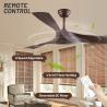 China Gran ventilador de techo industrial retro moderno para comedor sala de estar frecuencia variable control remoto silencioso no luz plástico LED wholesale