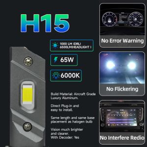 China H15 65W 6500 Lumens 6000K  Headlight Function LED Headlight Bulbs wholesale