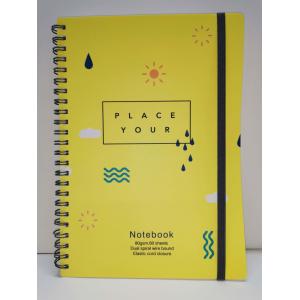 China Yellow Color PVC Hard Cover Spiral Notebook Printing For Promotional Gift supplier