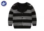 Boys Tailored Collar Kids Sweater Coat Stripes Children Knitted Blazer Suit