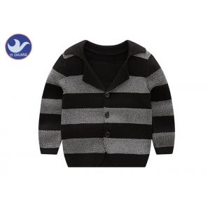China Boys Tailored Collar Kids Sweater Coat Stripes Children Knitted Blazer Suit wholesale