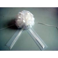 China Net Fabric Pom Pom Bow Gift Pull White Bow Ribbon For Products Decorations on sale