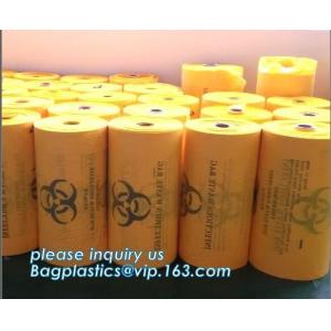 Biohazard medical waste bag yellow plastic draw tape bag, promotional medical bags, madical biohazard bags, bagplastics