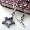 European Charm Bracelet For Men Five-pointed star Charms, Stainless Steel Snake