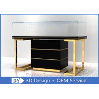 China Custom Commercial Mirror Gold Jewelry Display Case With Cabinet on sale