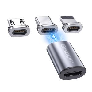 China エッサガー ミニ磁気タイプC 女性からマイクロUSBタイプC 急速充電データ転送アダプター OTGアダプター wholesale