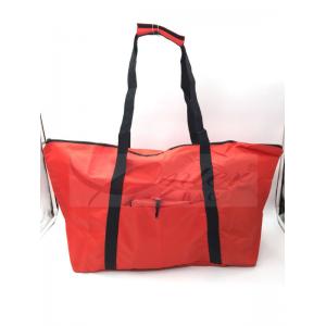Water Resistant Reusable Folding Shopping Bags Red Color For Travel