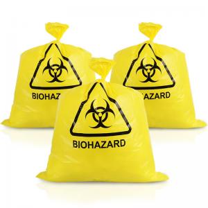 Disposal 20L 50L 100L Yellow Medical Waste Bags HDPE PP LDPE