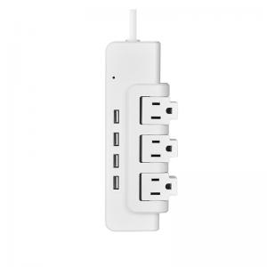 outlet UL and CUL Tested Power Strip 1.5ft 3*14SJT Cord with Switch, 4USB Adaptor Surge Protector