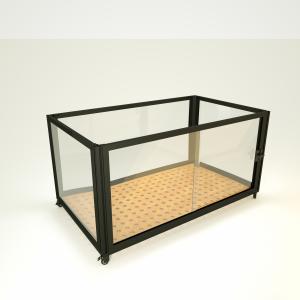 Portable Sliding Door Pet Cage With Removable Tray Mesh Panels Latch Lock Easy Assembly