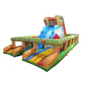 0.9mm PVC Large Inflatable Slide With Air Bouncer , Adults / Kids Blow Up Slide