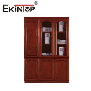 Chinese Office Wooden Cabinet Storage Walnut Color File Cabinet Bookcase