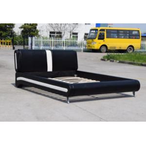 China Bendwood Faux Leather Bed OED OMD Black Upholstered Double Bed Frame supplier