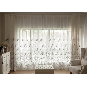 Country Style white window curtains , Embroidered modern bedroom curtains