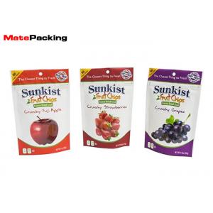 200g Matte Stand Up Pouches , Moisture Proof Foil Stand Up Zip Pouch For Fruit Chips