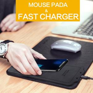 MOUSE PAD WIRELESS CHARGER 2018 10W 2 int 1 q black fast wireless phone charger large pu mouse pad for mobile phones