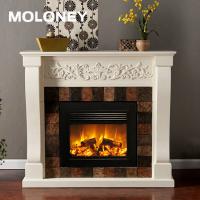 China Flat Frame Electric Wood Mantel Fireplace Fake Log LED With Remote Control Insert 34 on sale