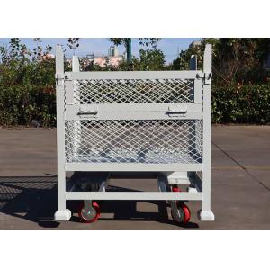 Industrial Mobile Rigid Mesh Stillage Pallet Cage Trolley With Castors