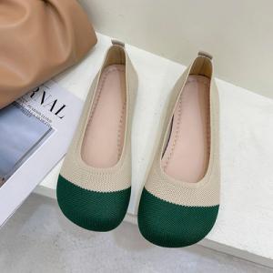 China Slip On Flat Ballerina Shoes , Women Ballet Flats With Leather Upper Material supplier