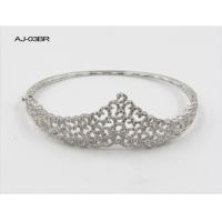 China CZ 925 Sterling Silver Bangles Bracelet Triangle Crown on sale