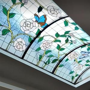 Swimming Pool Ceiling Lighting Glass European French Ceiling Decoration Tiffiny Inlaid Craft Glass