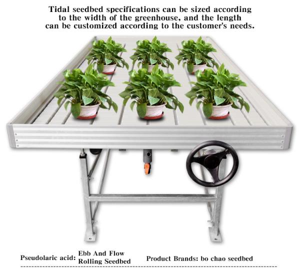 Silver Height Adjustable Fixed Greenhouse Rolling Tables with Clip on Bench Side Profile