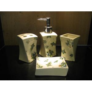 China Under glazed color Ceramic Bath Accessories bathroom sets for a beautiful bathroom supplier